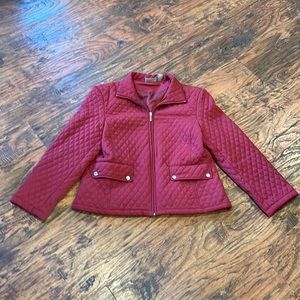 Jane Ashley beautiful red with the blue undertones not orange.Lightweight